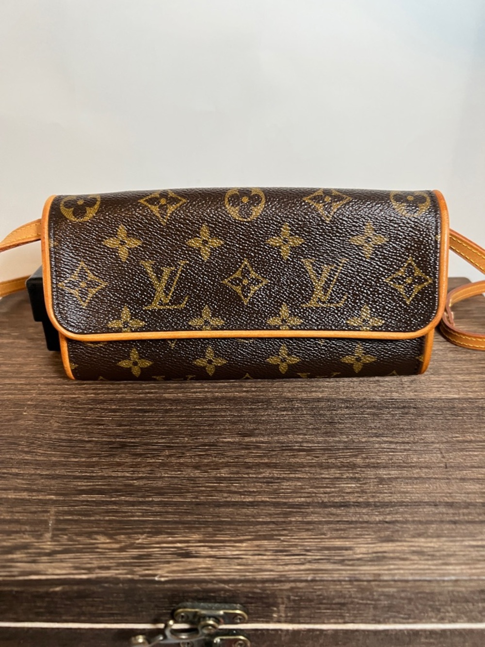 Louis Vuitton Monogram Pochette in Brown with Tan Trim